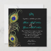 Peacock Feathers Weddenschap Kaart (Voorkant)