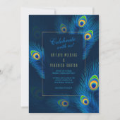 Peacock Feathers Weddenschap Kaart (Voorkant)