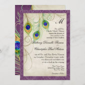 Peacock Feathers Weddenschap Kaart (Voorkant / Achterkant)