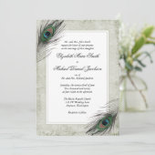  Peacock Feathers Wedding Kaart (Staand voorkant)