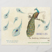 Peacock Feathers Wedding Programme (Voorkant)