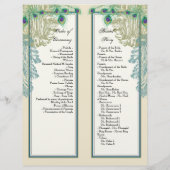 Peacock, Feathers - Wedding Programme (Achterkant)