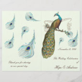 Peacock Feathers Wedding Programme (Voorkant)