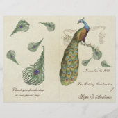 Peacock Feathers Wedding Programme (Voorkant)