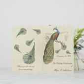 Peacock Feathers Wedding Programme (Staand voorkant)