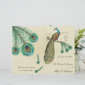 Peacock Feathers Wedding Programme 2 (Staand voorkant)