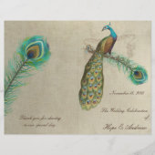 Peacock Feathers Wedding Programme 4 (Voorkant)