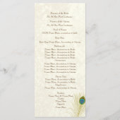 Peacock Feathers Wedding Programme Programma (Achterkant)