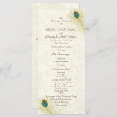 Peacock Feathers Wedding Programme Programma (Voorkant / Achterkant)