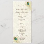 Peacock Feathers Wedding Programme Programma (Voorkant)