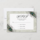  Peacock Feathers Wedding RSVP (Voorkant)