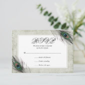  Peacock Feathers Wedding RSVP (Staand voorkant)