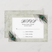  Peacock Feathers Wedding RSVP (Voorkant / Achterkant)