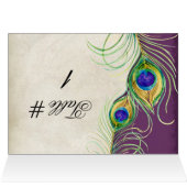 Peacock Feathers Wedingstabel Tent Card (Binnen Horizontaal (Boven))