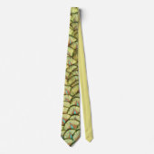 Peacock Feathers Yellow Pattern Neck Tie Stropdas (Voorkant)