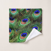 Peacock Feaths Blue Turquoise Photographie (Gant de toilette)