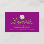 Peacock Feature Damask Carte de visite rose chaud (Dos)