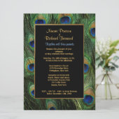 Peacock Feed Green 6,5 po x 8 Faire-part de mariag (Debout devant)