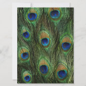 Peacock Feed Green 6,5 po x 8 Faire-part de mariag (Dos)