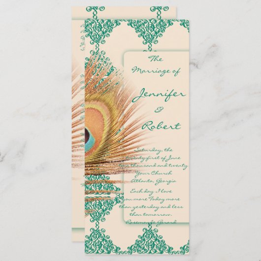 Peacock Feed on Turquoise marocain Tile Programme (Devant / Derrière)