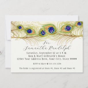 Peacock Fête des mariées  Invitation