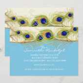 Peacock Fête des mariées  Invitation (Devant / Derrière)
