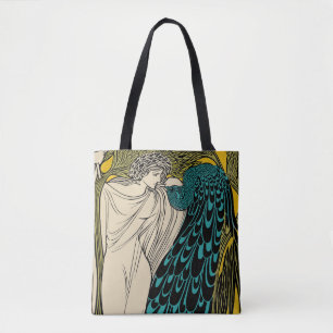 Peacock Fine Art Bird Nouveau Draagtas
