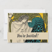 Peacock Fine Art Bird Nouveau Kaart (Voorkant)