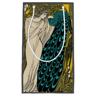 Peacock Fine Art Bird Nouveau Klein Cadeauzakje