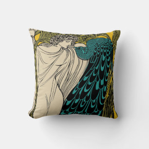 Peacock Fine Art Bird Nouveau Kussen