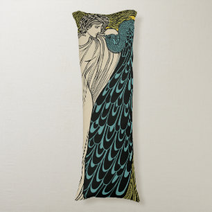 Peacock Fine Art Bird Nouveau Lichaamskussen