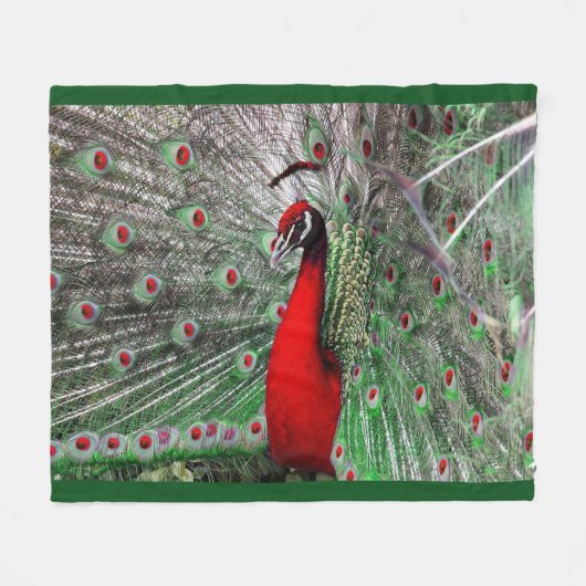 Peacock Fleece Blanket Deken (Voorkant (Horizontaal))