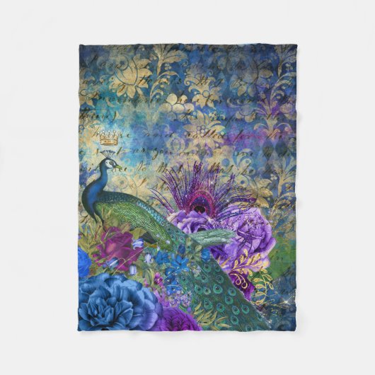 Peacock Fleece Blanket - prachtig design Deken (Voorkant)