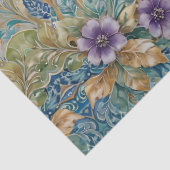 Peacock floral paisley waterverf tissuepapier (Detail)