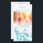 Peacock Floral Turquoise Enregistrer Le Carte phot<br><div class="desc">Conçu par fat*fa*tin. Facile à customiser avec votre propre texte,  photo ou image. Pour des demandes personnalisées,  veuillez contacter fat*fa*tin directement. Des frais personnalisés s'appliquent. www.zazzle.com/fat_fa_tin www.zazzle.com/color_therapy www.zazzle.com/fatfatin_blue_knot www.zazzle.com/fatfatin_red_knot www.zazzle.com/fatfatin_mini_me www.zazzle.com/fatfatin_box www.zazzle.com/fatfatin_design www.zazzle.com/fatfatin_ink</div>