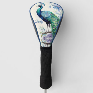 Peacock floral waterverf golfheadcover