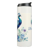 Peacock floral waterverf thermosbeker (Gedraaid links)