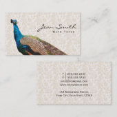 Peacock Floral Wiskunde Tutor Visitekaartje (Voorkant / Achterkant)