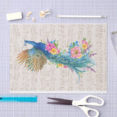 Peacock Florals op Bladmuziek Tissuepapier (Craft)