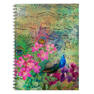 Peacock Flowers and Music Notitieboek