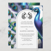 Peacock formele bruiloft uitnodigingen (Voorkant / Achterkant)