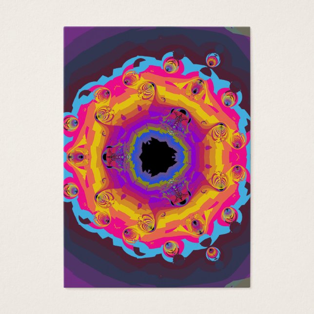 Peacock Fractal Mandala jaune rose violet (Devant)