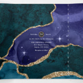 Peacock Galaxy Agate Stone Wedding Tri Fold Drieluik Uitnodiging (Binnenkant midden)