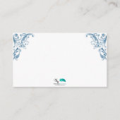 Peacock Garden in blauw en wit Place Card Plaatskaartje (Achterkant)
