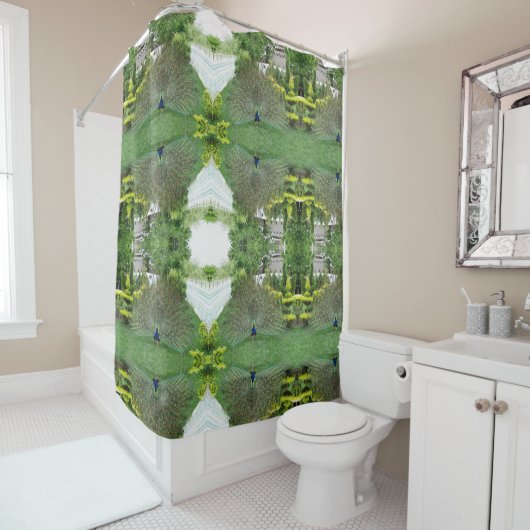 Peacock Garden Photo Douche rideau (En situation)