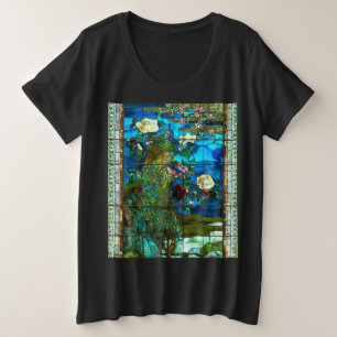 Peacock gekleurd glazen raam grote maat t-shirt