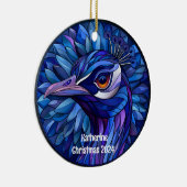 Peacock gepersonaliseerd kerstornament keramisch ornament (Rechts)