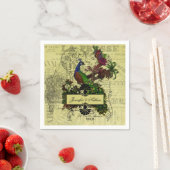 Peacock gepersonaliseerde bruiloft papieren serve Servetten (Insitu)
