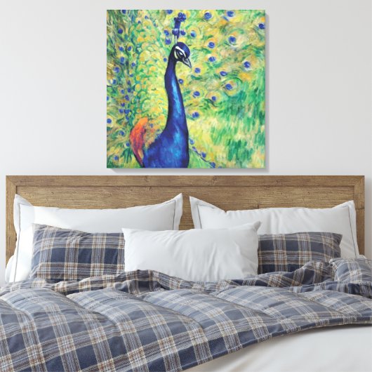 Peacock - Gewatteerd Canvas (Insitu (Slaapkamer))