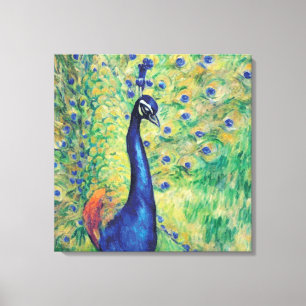 Peacock - Gewatteerd Canvas Afdruk